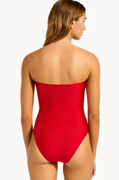 Women Seafolly Palermo Ring Front Bandeau One Piece