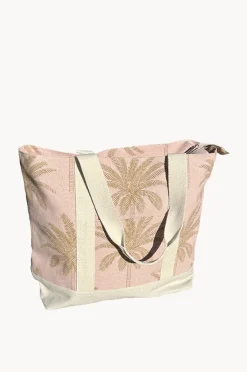 Women Cherry Red Palm Canvas Bag