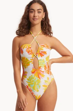 Women Seafolly Palm Springs Bandeau One Piece