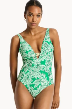 Women Sea Level Palmera Chain Link Longline One Piece