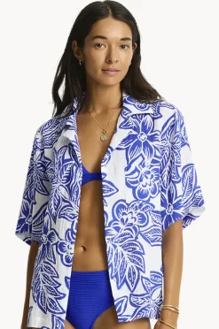 Women Sea Level Palmera Resort Bowling Shirt