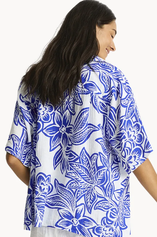 Women Sea Level Palmera Resort Bowling Shirt