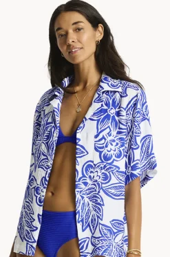 Women Sea Level Palmera Resort Bowling Shirt