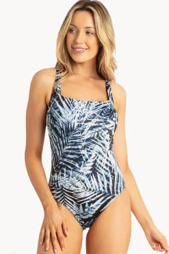 Women Poolproof Palms DD/E Cup Square Neck One Piece