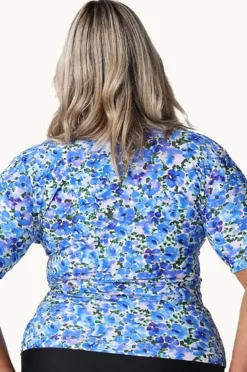 Women Capriosca Pansy Short Sleeve Zip Suntop