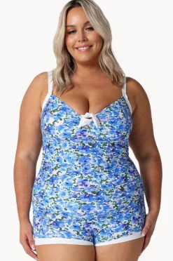 Women Capriosca Pansy Tie Front Boyleg One Piece