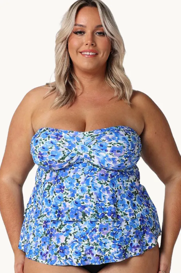 Women Capriosca Pansy Tiered Bandeau Tankini Separate