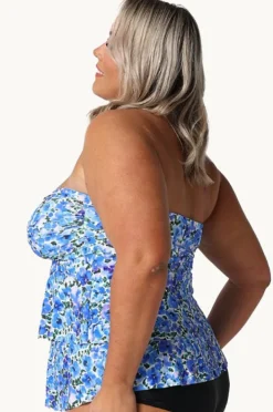 Women Capriosca Pansy Tiered Bandeau Tankini Separate