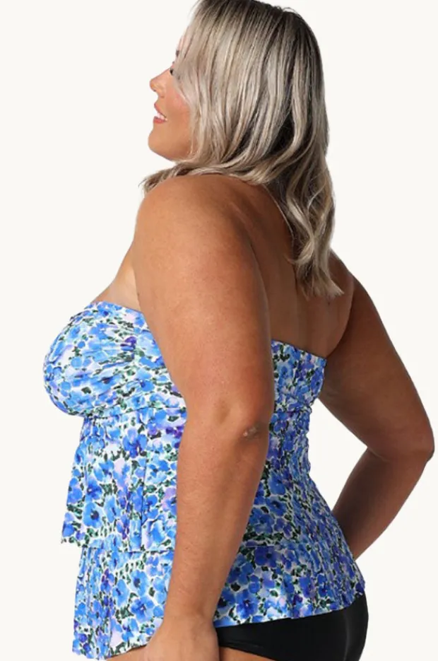 Women Capriosca Pansy Tiered Bandeau Tankini Separate