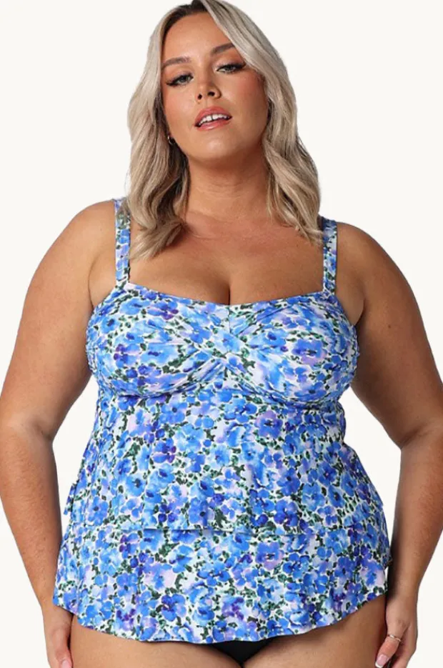Women Capriosca Pansy Tiered Bandeau Tankini Separate