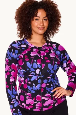 Women Genevieve Paper Flowers Long Sleeve Suntop