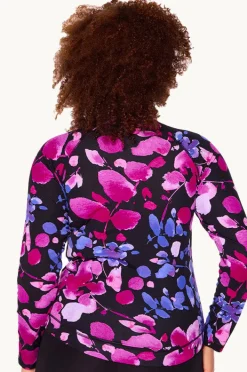 Women Genevieve Paper Flowers Long Sleeve Suntop