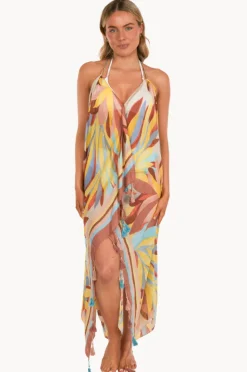 Women Pool To Party Paradise Found Maxi Halter Dress