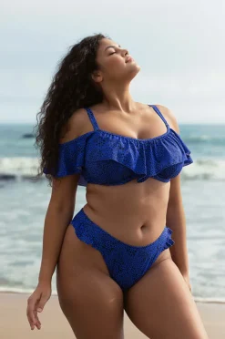 Women Elomi Swimwear Pebble Cove G Cup Underwire Frill Bra