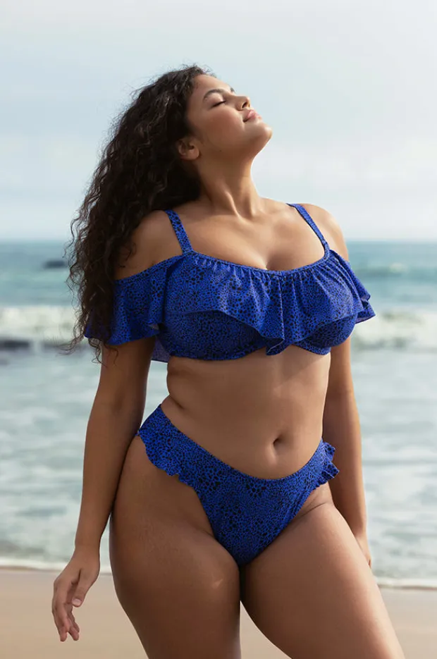 Women Elomi Swimwear Pebble Cove G Cup Underwire Frill Bra