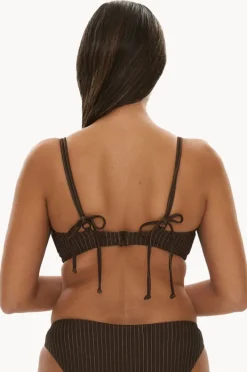 Women Raq Apparel Pinstripe E/F Cup Underwire Halter