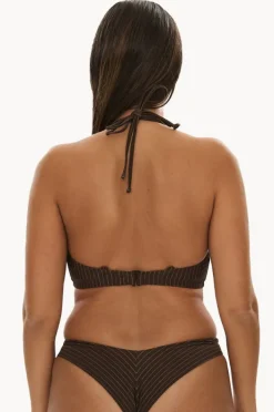 Women Raq Apparel Pinstripe GG/H Cup Underwire Halter