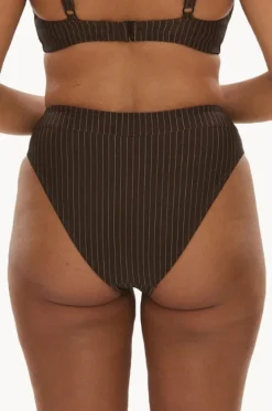 Women Raq Apparel Pinstripe High Leg Brief