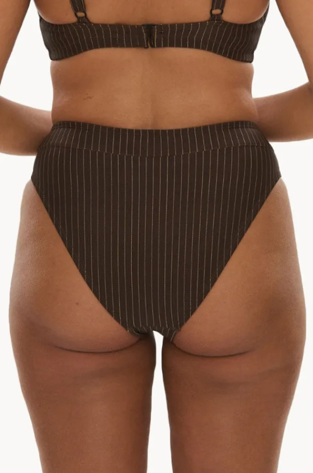 Women Raq Apparel Pinstripe High Leg Brief