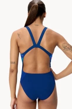 Women Speedo Placement Printed Leaderback One Piece