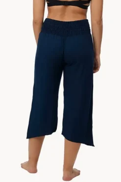 Women Go Girl Plain 3/4 Rouched Tie Pants