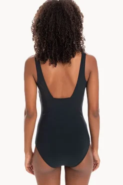Women Togs Swimwear Plain Binded Square Neck One Piece