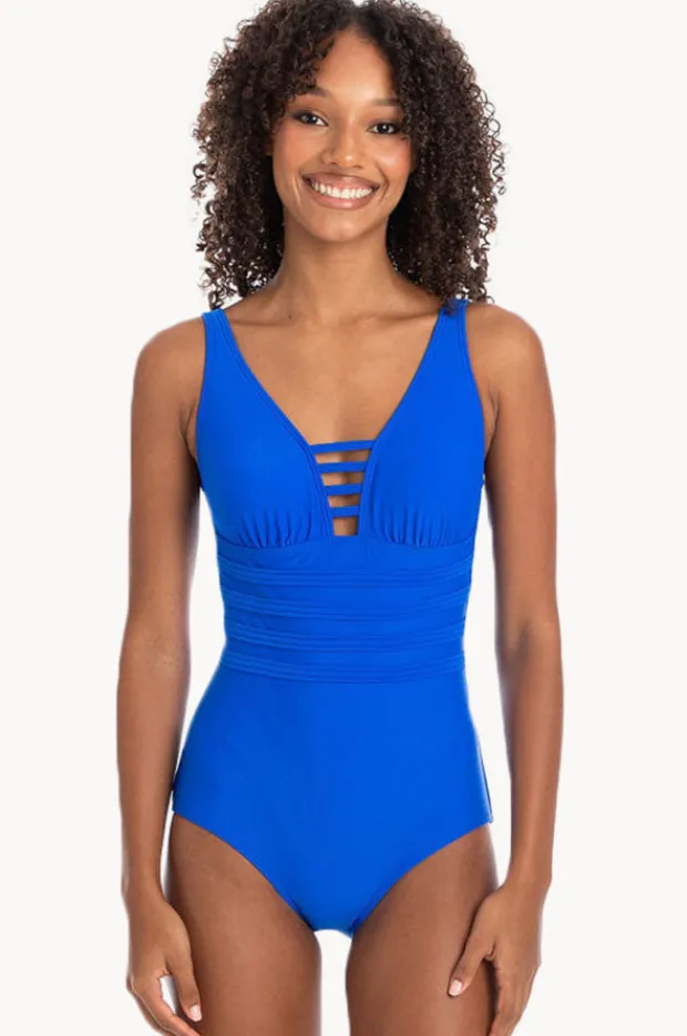 Women Togs Swimwear Plain Binded V Neck One Piece