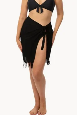 Women Sundrenched Plain Short Tie Sarong