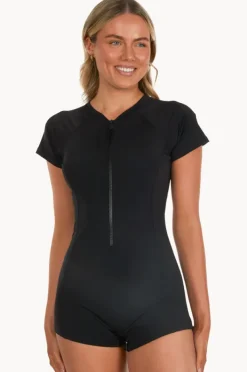 Women Base Swim Plain Boyleg Sunsuit