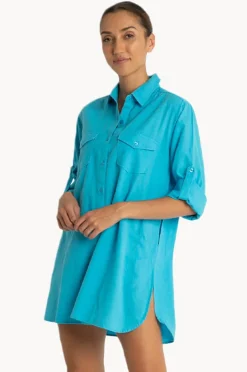 Women Sunseeker Plain Button Through Shirt