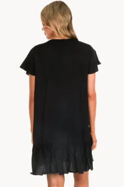Women Go Girl Plain Cap Sleeve Button Dress