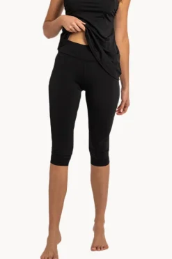 Women Poolproof Plain Capri Swim Pant