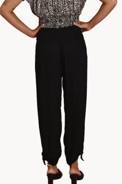 Women Go Girl Plain Long Rouched Tie Pants