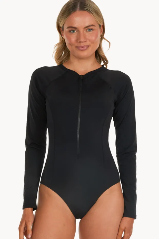 Women Base Swim Plain Long Sleeve Sunsuit