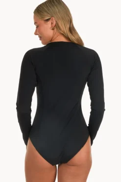 Women Base Swim Plain Long Sleeve Sunsuit