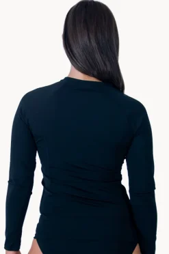 Women Base Swim Plain Long Sleeve Suntop