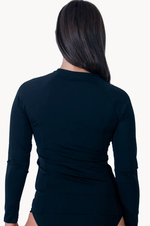 Women Base Swim Plain Long Sleeve Suntop