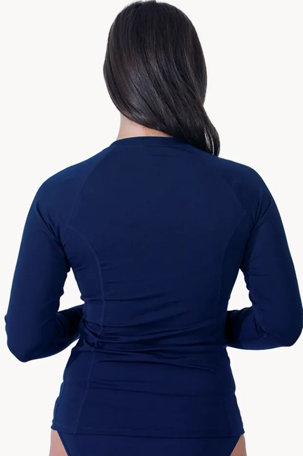 Women Base Swim Plain Long Sleeve Suntop