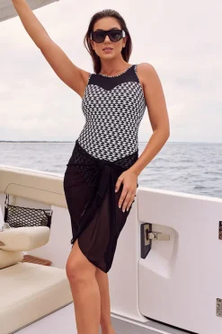 Women Togs Swimwear Plain Mesh Sarong