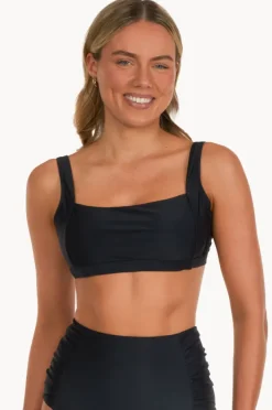 Women Base Swim Plain Square Neck Crop