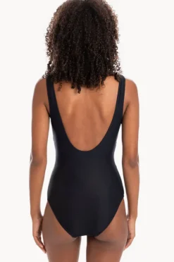 Women Togs Swimwear Plain Textured Round Neck One Piece