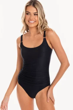 Women Togs Swimwear Plain Textured Scoop Neck One Piece