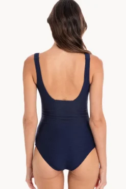 Women Togs Swimwear Plain Textured Square Neck One Piece