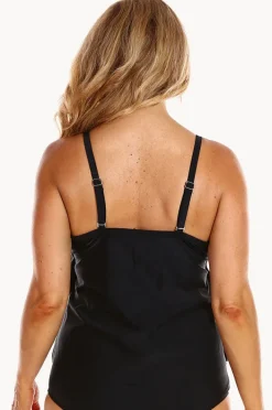 Women Capriosca Plain Tiered Frill Tankini Separate