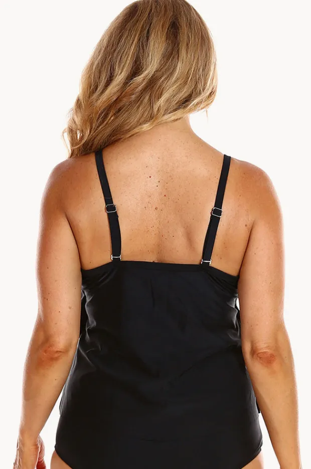 Women Capriosca Plain Tiered Frill Tankini Separate