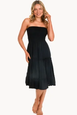 Women Go Girl Plain Tiered Rouched Dress