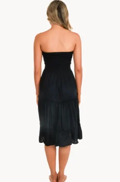 Women Go Girl Plain Tiered Rouched Dress