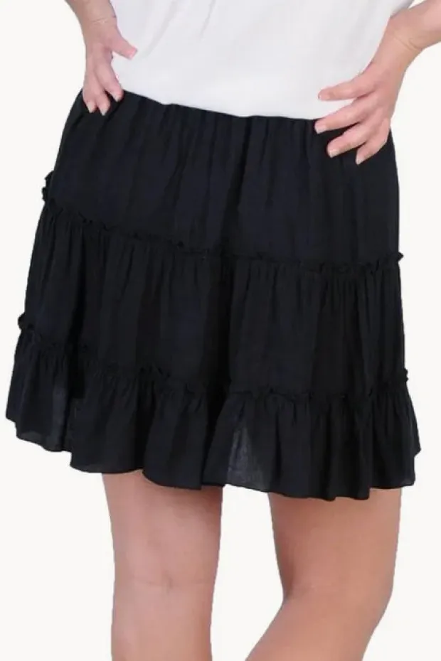 Women Go Girl Plain Tiered Skirt