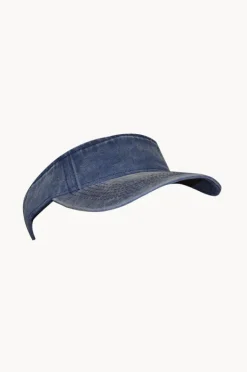 Women Cherry Red Plain Washed Visor