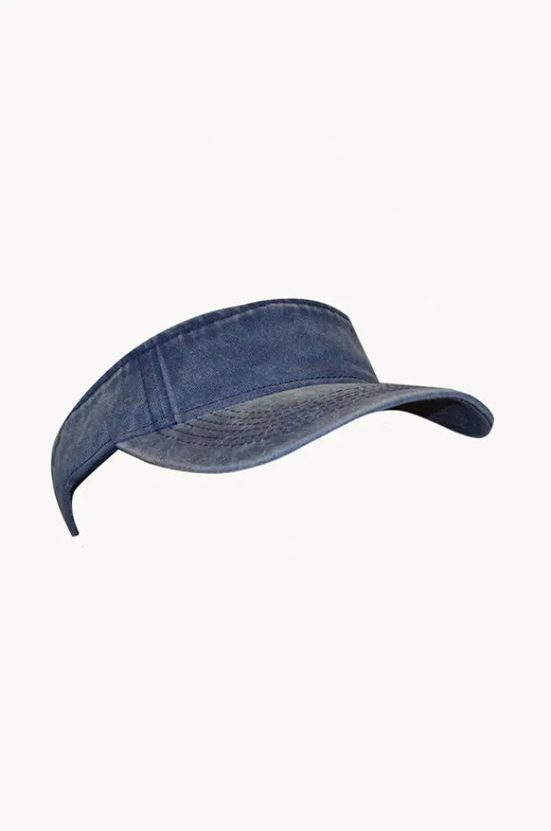 Women Cherry Red Plain Washed Visor